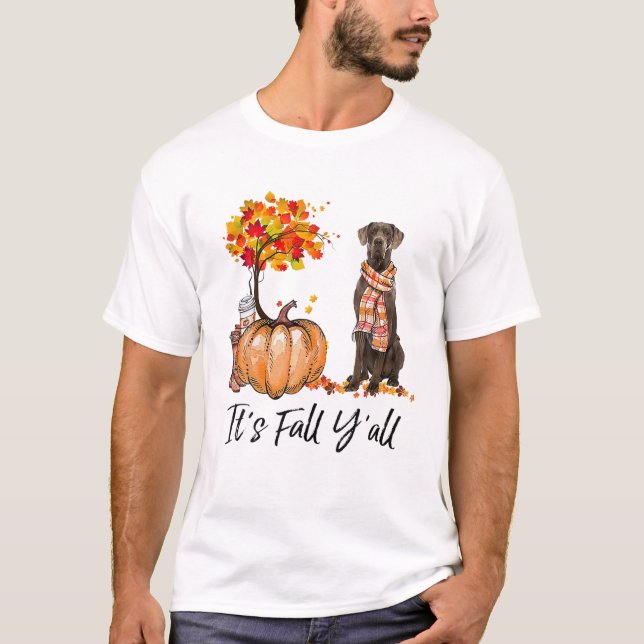 Camiseta El Halloween del Gran Dane en otoño (Anverso)