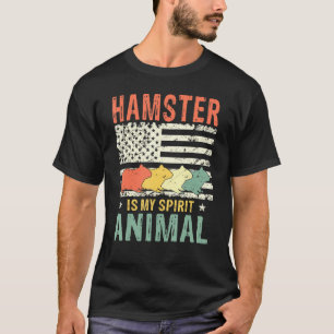 Camiseta El Hámster Vintage Es Mi Espíritu Animal Bandera E