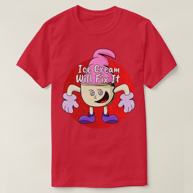 Camiseta El Helado Lo Arreglará (Diseño del anverso)