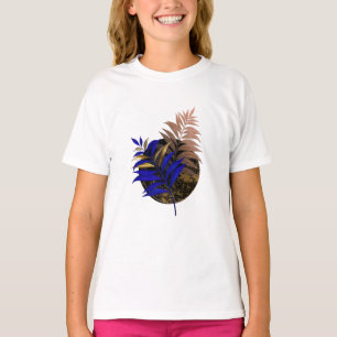 Camiseta El helecho azul en círculo negro