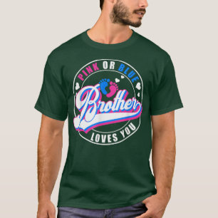 Camiseta El Hermano Azul O Rosa Retro Ama A Su Bebé Género 