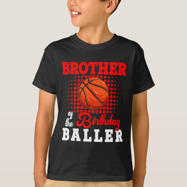 Camiseta El Hermano Del Jugador De Birthday Bysketbyll, Lov (Anverso)