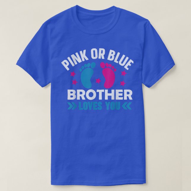 Camiseta El Hermano Rosa o Azul ama a su bebé embarazo Anno (Diseño del anverso)