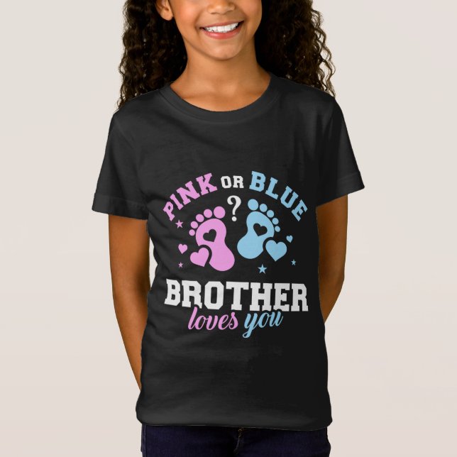 Camiseta El hermano rosa o azul te ama el divertido día del (Anverso)