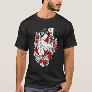 Camiseta El hermoso Chica japonés Geisha Japón Kimono Desig