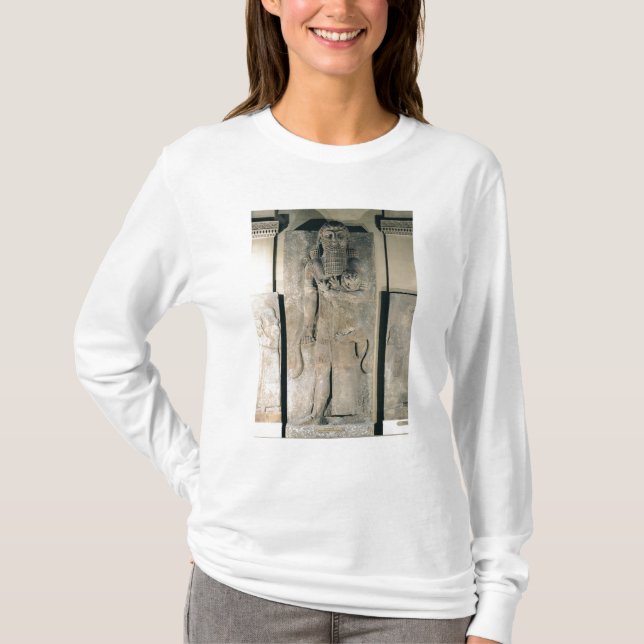 Camiseta El héroe Gilgamesh que sostiene un león (Anverso)