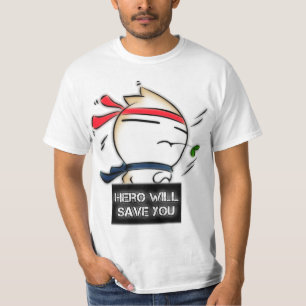 Camiseta ¡El héroe le ahorrará! (una versión más grand