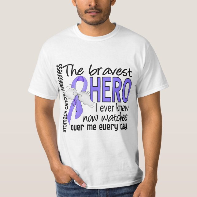 Camiseta El héroe más valiente conocía nunca al cáncer de (Anverso)