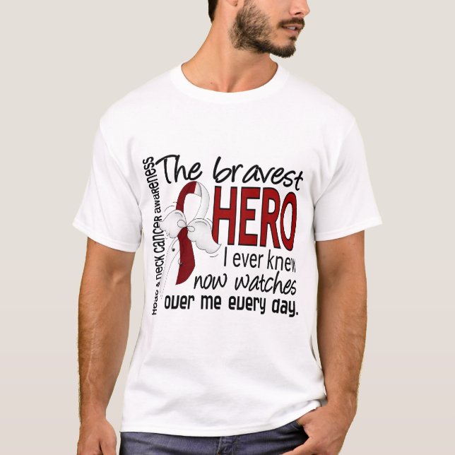 Camiseta El héroe más valiente conocía nunca al cáncer de (Anverso)