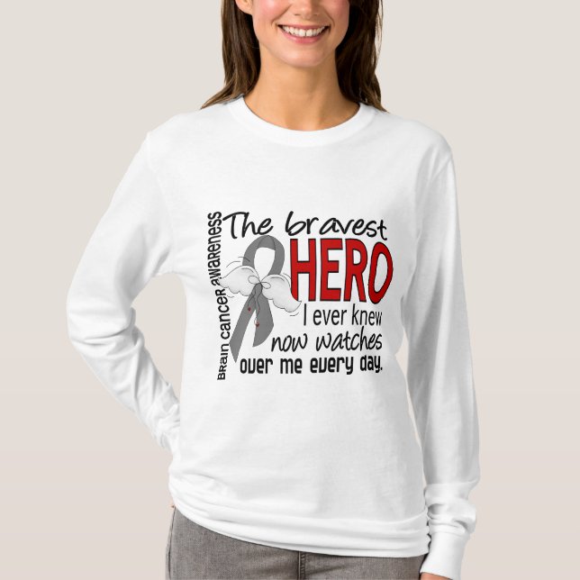Camiseta El héroe más valiente conocía nunca al cáncer de (Anverso)