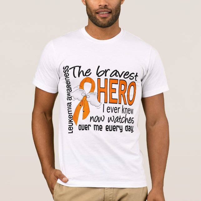 Camiseta El héroe más valiente sabía nunca leucemia (Anverso)