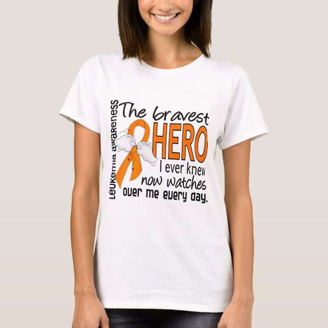 Camiseta El héroe más valiente sabía nunca leucemia (Anverso)
