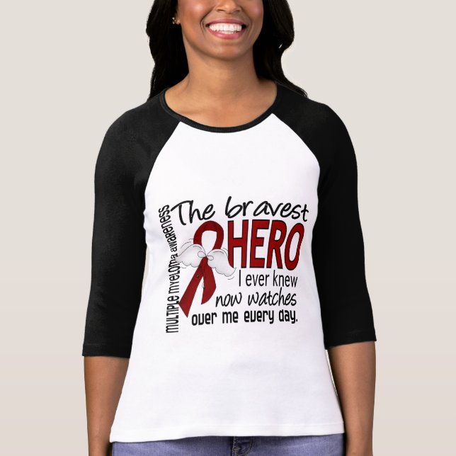Camiseta El héroe más valiente sabía nunca mieloma múltiple (Anverso)