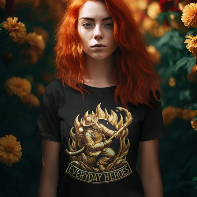 Camiseta El heroico bombero: listo para enfrentarse a las l (Subido por el creador)