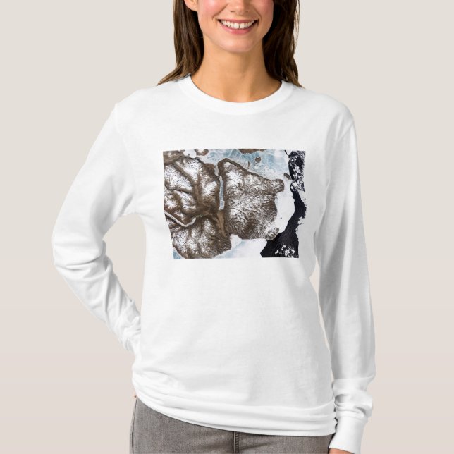 Camiseta El hielo marino bordea la costa este de Groenlandi (Anverso)