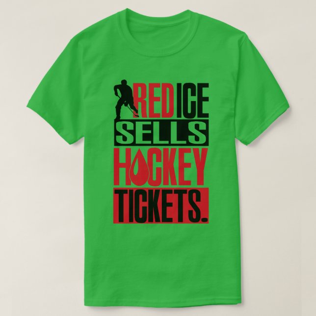 Camiseta El hielo rojo vende entradas de hockey (Diseño del anverso)