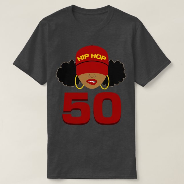 Camiseta El hip hop es 50 50 años de afromujeres (Diseño del anverso)