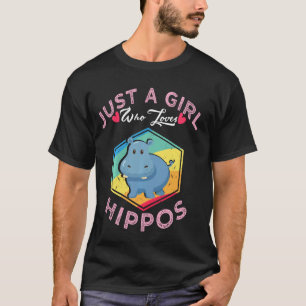 Camiseta El hipopótamo retro sólo un Chica que ama a los am