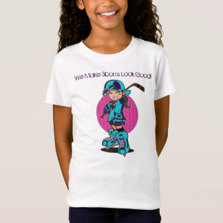 Camiseta El hockey lindo de los chicas se divierte la