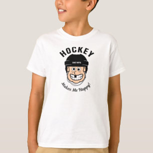 Camiseta El hockey me hace feliz jugador divertido de hocke