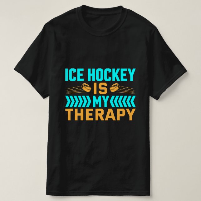 Camiseta El hockey sobre hielo es mi terapia (Diseño del anverso)