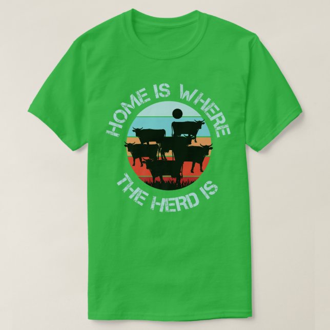 Camiseta El Hogar De Ganado De Vacas Agricultoras Es Donde  (Diseño del anverso)