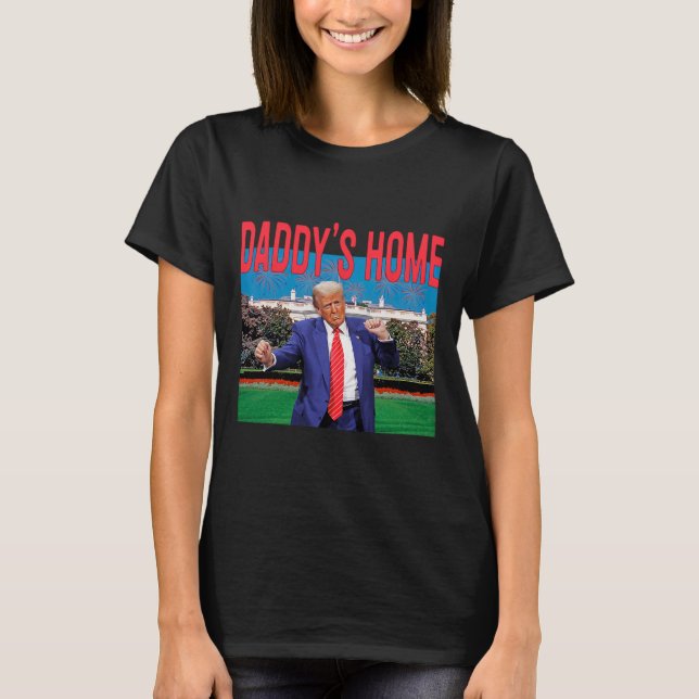 Camiseta El hogar de papá, Trump rosa, Trump, 2024, llévate (Anverso)