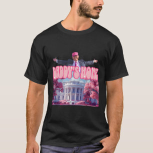 Camiseta El hogar de papá, Trump rosa, Trump, ganó el 2024