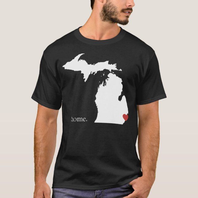 Camiseta El hogar es donde está el corazón - Michigan (Anverso)