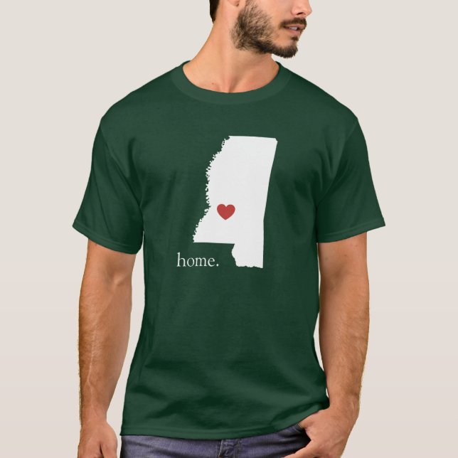 Camiseta El hogar es donde está el corazón - Mississippi (Anverso)