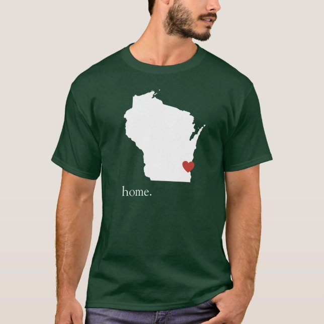 Camiseta El hogar es donde está el corazón - Wisconsin (Anverso)