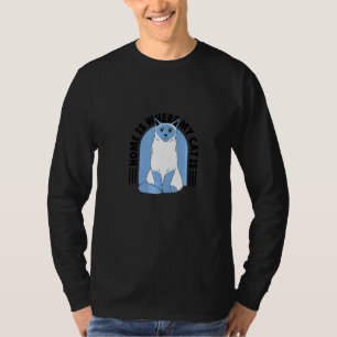 Camiseta El hogar es donde está mi gato Animal Mascota Cita
