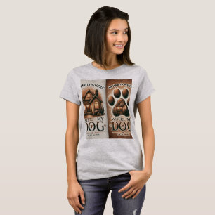 Camiseta "El hogar es donde está mi perro - Acogedora casa 