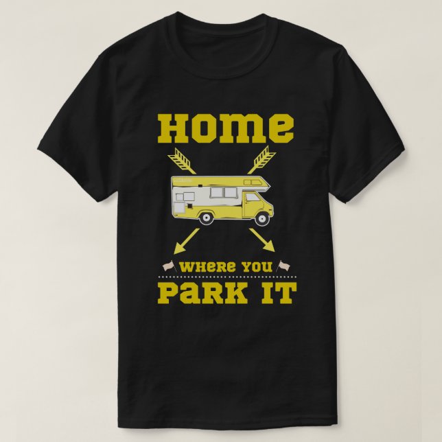 CAMISETA EL HOGAR ES DONDE ESTACIONAMOS LA VIVIENDA (Diseño del anverso)
