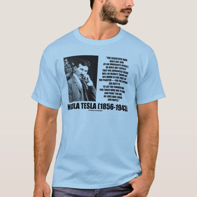 Camiseta El hombre científico de Nikola Tesla no apunta (Anverso)