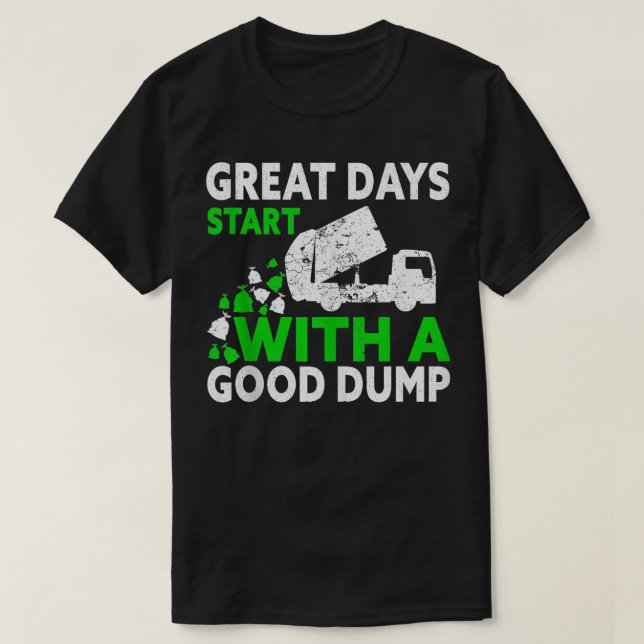 Camiseta El hombre de la basura Truck Trash Great Days Star (Diseño del anverso)