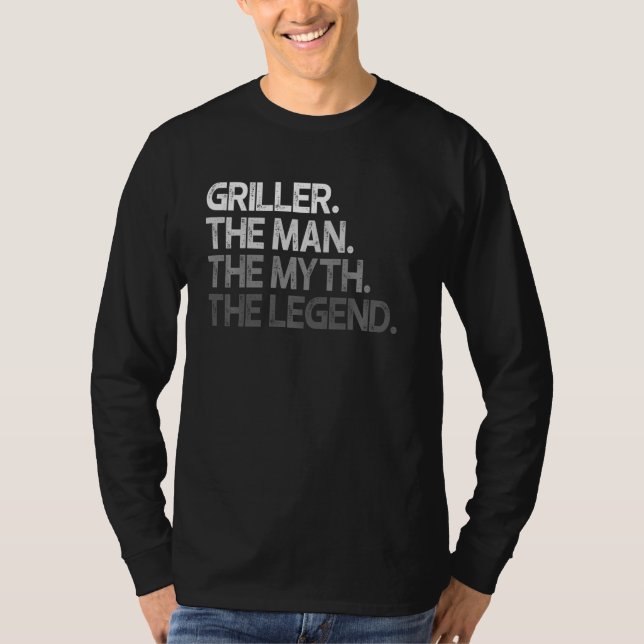 Camiseta El hombre de la parrilla de grilletes, la leyenda  (Anverso)