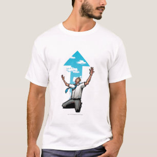 Camiseta El hombre de negocios que se arrodilla, flecha