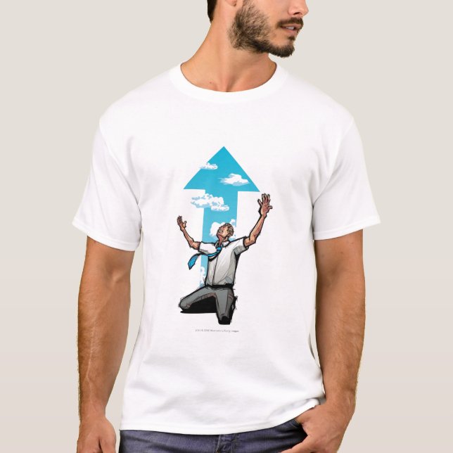 Camiseta El hombre de negocios que se arrodilla, flecha (Anverso)