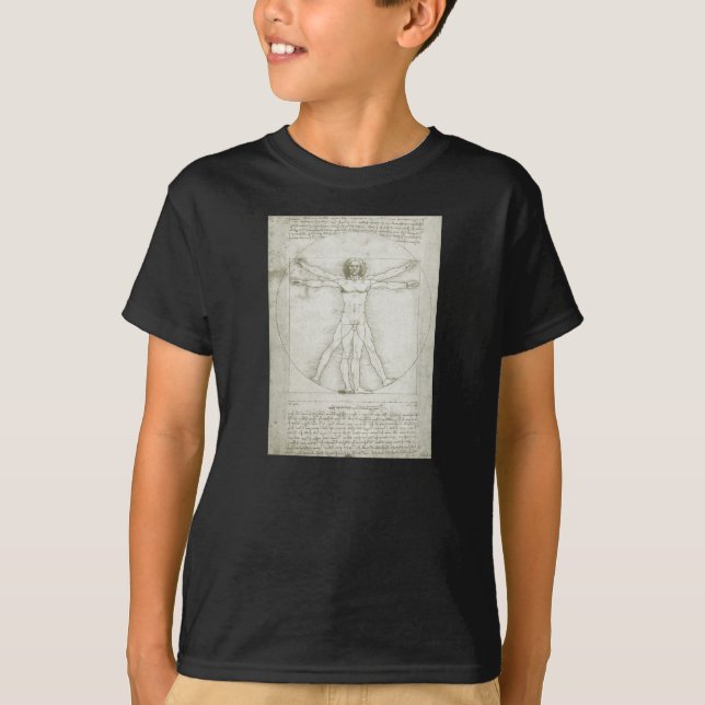 Camiseta El hombre de Vitruvio de Leonardo da Vinci (Anverso)