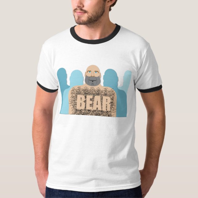 Camiseta El hombre del cuerpo del oso peludo de SlipperyJoe (Anverso)
