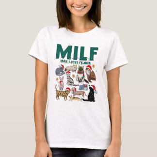 Camiseta El hombre del MILF que amo a los felinos Navidades