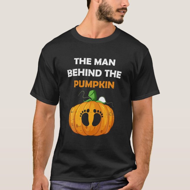 Camiseta El hombre detrás de la Calabaza Embarazada Hallowe (Anverso)