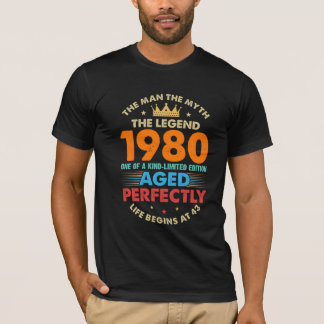 Camiseta El hombre el mito la leyenda 1980 una especie