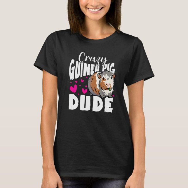 Camiseta El Hombre Loco De Guinea Pig Dude Gráfica Animal L (Anverso)