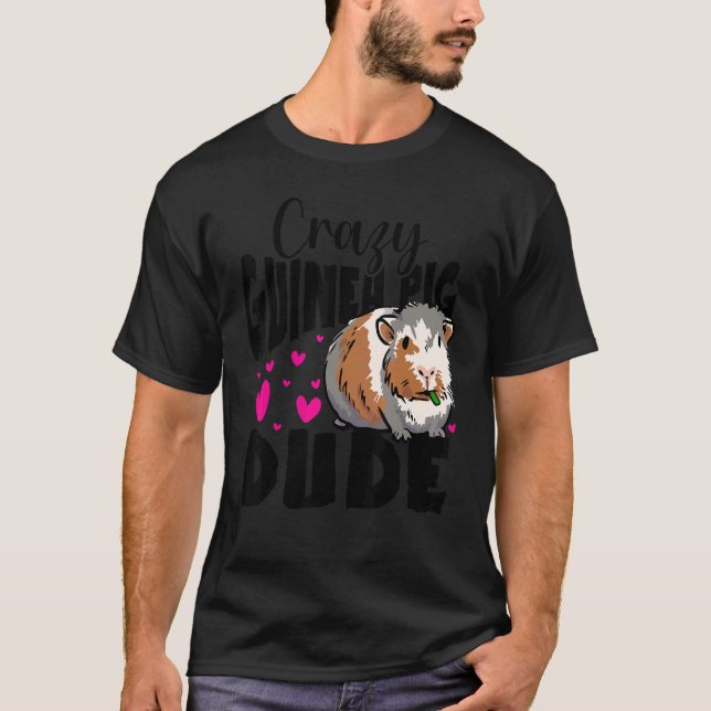 Camiseta El Hombre Loco De Guinea Pig Dude Gráfica Animal L (Anverso)