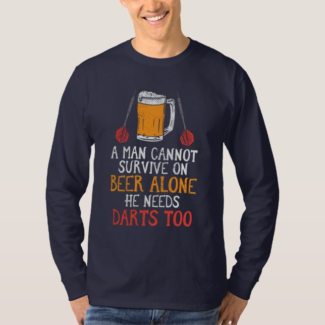 Camiseta El hombre no puede sobrevivir solo a la cerveza (Anverso)