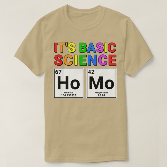 Camiseta El homo del orgullo gay es la ciencia básica perió (Diseño del anverso)
