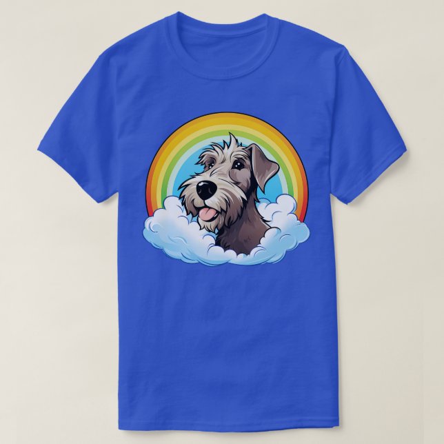 Camiseta El honesto lobo irlandés en la nube arcoiris Kawai (Diseño del anverso)
