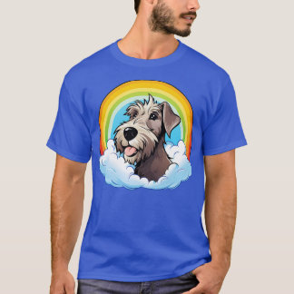 Camiseta El honesto lobo irlandés en la nube arcoiris Kawai